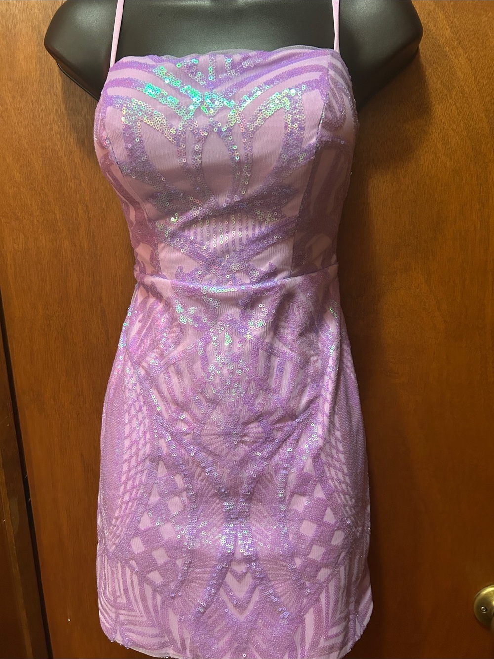 Lilac Sequin Bodycon Dress - Homecoming